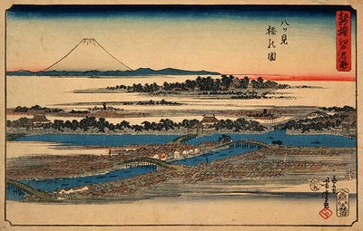 八景桥图片，出自《江户新选名胜》系列 作者 歌川义森