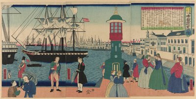 法国巴黎（Furansu Parisu no fu），选自 "外国风景名胜集（Bankoku meisho zukushi no uchi）"系列 作者 歌川佳tora