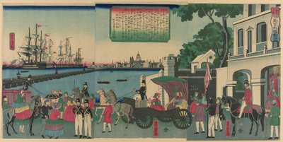 英国伦敦港（Igirisu Rondon no kaiko），选自 "外国风景名胜集（Bankoku meisho zukushi no uchi）"系列 作者 歌川佳tora