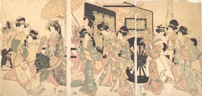围着一辆车的女士们。 作者 歌舞二代