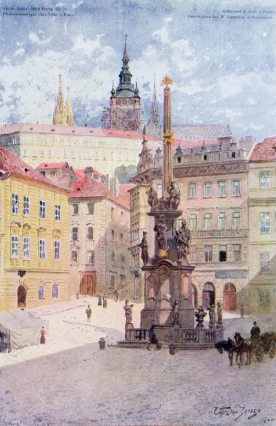 圣三一的鼠疫柱，Malostranske Namesti, Mala Strana, 布拉格 作者 瓦茨拉夫·詹萨（Vaclav Jansa）