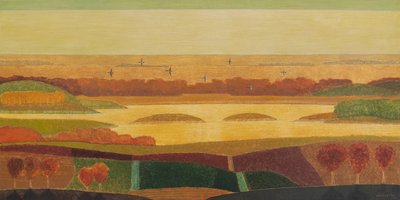 大雁飞过沙丘，2023 年（布面油画） 作者 瓦迪姆·瓦斯科夫斯基