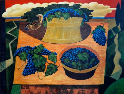 沙丘上的野葡萄，2021 年（丙烯酸画布） 作者 瓦迪姆·瓦斯科夫斯基