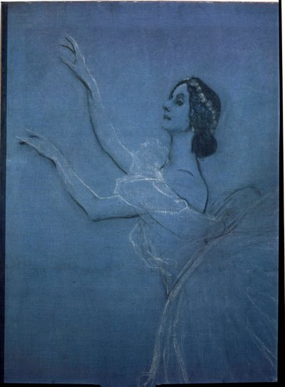 芭蕾舞女演员安娜-帕夫洛娃（1882-1931 年）在弗雷德里克-肖邦（1810-1849 年）的芭蕾舞剧《雌鸽》中（细节）。瓦伦丁-亚历山德罗维奇-谢罗夫（1865-1911 年）作品，布面钢笔画和粉笔画 作者 瓦伦丁·亚历山德罗维奇·塞罗夫