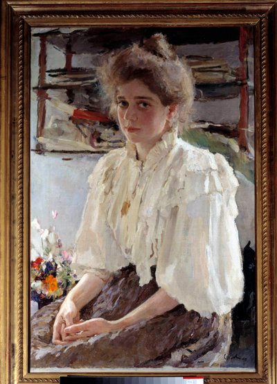 Lwoff夫人的肖像（1864-1955），nee表妹Maria Yakovlena Simonovich，艺术家的表弟 作者 瓦伦丁·亚历山德罗维奇·塞罗夫