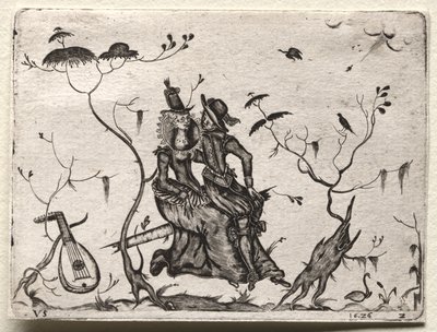 一对恋人，1626年。 作者 瓦伦丁·塞泽纽斯