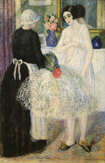 恩·卡梅林（En El Camerin），约1920年（布面油画） 作者 瓦伦丁·蒂邦·利比亚