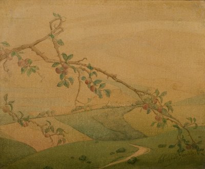 苹果树风景（布面油画） 作者 瓦莱里乌斯·德·赛德勒