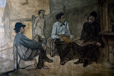 关于宗教的争论，作者 Vasily Perov (1834-1882)。 俄罗斯，20 世纪。 作者 瓦西里·格里戈列维奇·佩罗夫（Vasili Grigorevich Perov）