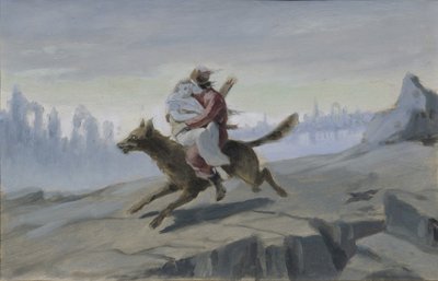 伊凡·萨瑟维奇（Ivan Tsarevich）骑灰狼，1870年代末-1880年代初 作者 瓦西里·格里戈列维奇·佩罗夫（Vasili Grigorevich Perov）