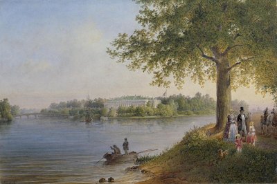 Kamennoostrovsky宫在圣彼得堡，1847年的视图 作者 瓦西里·塞梅诺维奇·萨多夫尼科夫