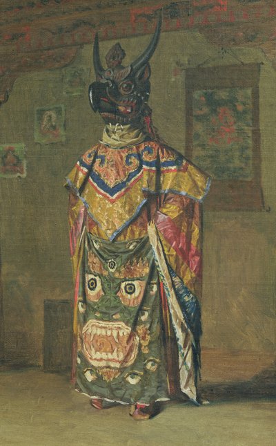 佛教喇嘛在节日期间在Pemionchi修道院，1874-76 作者 瓦西里·瓦西里耶维奇（Vasili Vasilievich Vereshchagin）