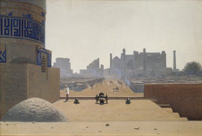 撒马尔罕的主要街道，清晨1869-1870年 作者 瓦西里·瓦西里耶维奇（Vasili Vasilievich Vereshchagin）