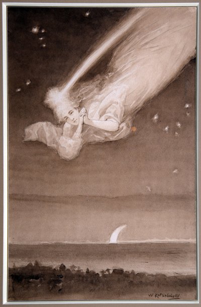 Etoile filante（流星） - 瓦西里纸质水彩画（瓦西里、瓦西里、威廉）亚历山德罗维奇·科塔宾斯基（Kotarbinski、Kotarbinskii）（1849-1921），安妮 1910 年 - 私人收藏 作者 瓦西里·亚历山德罗维奇·科塔宾斯基