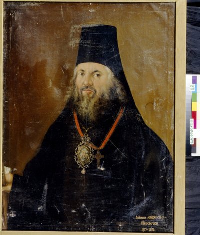 维亚特卡·斯洛博茨科伊大主教安布罗修斯（Ambrosius，1752-1809 年）的肖像。 瓦西里·科尔尼洛维奇·利特金（Vasily Kornilovich Lytkin，活跃于 1793 年至 1802 年）的绘画，布面油画 作者 瓦西里·科尔尼洛维奇·莱特金