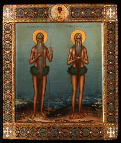 尊贵的奥努普里乌斯（Onuphrius）和圣彼得山（Athos），1902年 作者 瓦西里·帕夫洛维奇·古里亚诺夫