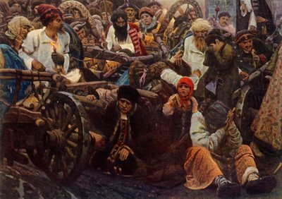 处决前的早晨》，1881年，1965年。 作者 瓦西里·苏里科夫（Vasily Surikov）