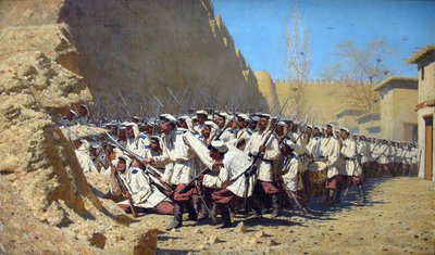 俄语："在要塞墙边。"让他们进来" "在要塞墙边"让他们进来" 作者 瓦西里韦列夏金