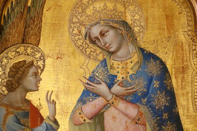 天使报喜多联画（狮子多联画） 作者 Veneziano Lorenzo