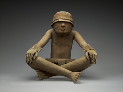 棒球运动员，公元600-900年（陶瓷） 作者 韦拉克鲁斯韦拉克鲁斯