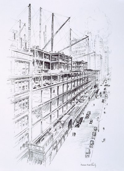 帝国大厦 8 层塔吊景观，1930 年 5 月，威廉-埃德温-拉吉出版 作者 弗农·豪·贝利