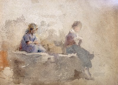 两位年轻女性 作者 Vespasiano Bignami