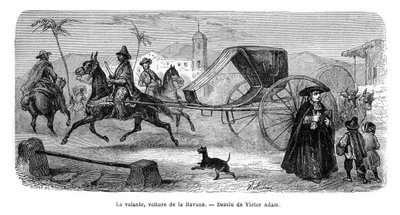 马车，古巴哈瓦那，1859年。 作者 维克多·亚当