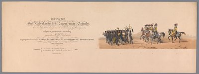 乌特勒支大学第二个百年庆典上的历史庆典，1836 年（标题印刷品）
1600 年 7 月 3 日，尼乌波尔特战役胜利后的第二天，荷兰军队前往奥斯坦德的游行队伍；根据 H H Stud 提供的服装表现形式 作者 卡拉梅利和公司