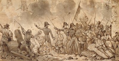 Taking the barracks of the Rue de Babylone, 29 July 1830 (drawing) 作者 维克多·亚当