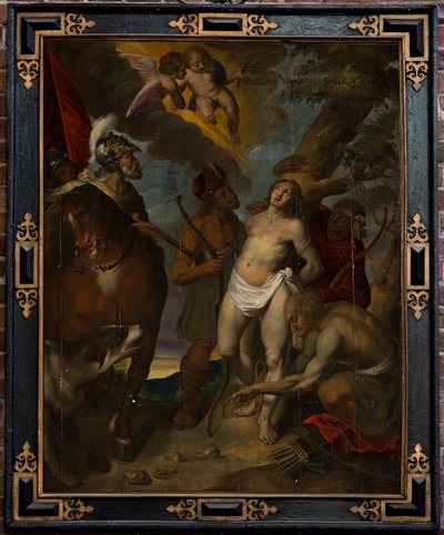 教区教堂（Parochiekerk Sint-Walburga）。维克多-布凯特（？）圣塞巴斯蒂安。板上油画。 作者 维克多花束