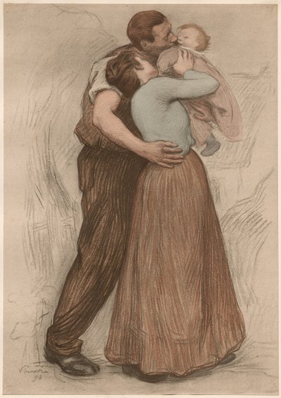 亲吻（The Kiss），1898年。 作者 Victor Emile证明