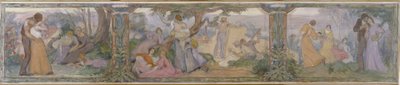 伊西莱穆利诺市政厅草图：La Vie，1896 至 1897 年间（布面油画） 作者 Victor Emile证明