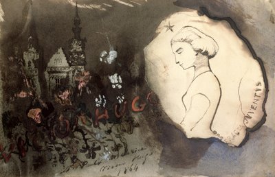 Fracta Juventus，1864年（笔和墨水和水粉在纸上） 作者 维克多·雨果