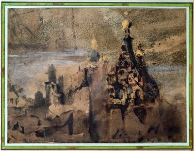 西班牙的记忆，1850年（纸上的水墨和水粉） 作者 维克多·雨果
