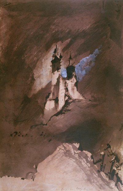 1857年孚日山城堡的记忆（笔墨，水洗和水粉纸） 作者 维克多·雨果
