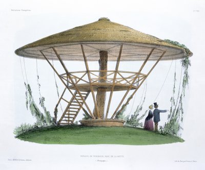 Robinson&39;s Parasol，Parc de la Motte，勃艮第，来自&39;Habitations Champetres&39;，由Becquet Brothers雕刻，c.1855 作者 维克多·让·巴蒂斯特·珀蒂（Victor Jean Baptiste Petit）