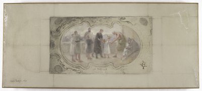 为巴黎 Hôtel de Ville 洛博画廊绘制的草图：家庭 作者 维克多·让·皮埃尔·马齐斯