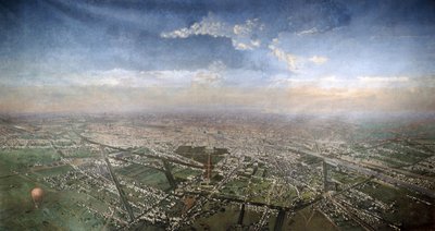 1855年从热气球看巴黎的全景 作者 维克多·纳弗莱特