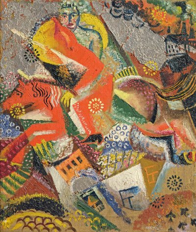与红骑士组成，1920年（油画布上的油画） 作者 维克托·尼坎德罗维奇·帕尔莫夫（Victor Nikandrovich Palmov）