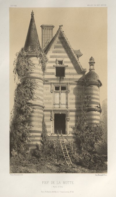 第十五、十六和十七世纪风景如画的建筑或古迹。Et XVIeme.第十五和第十六世纪的法国城堡: Pl. 72, Fief De La Motte (Saône et Loire) 作者 维克多·佩蒂特