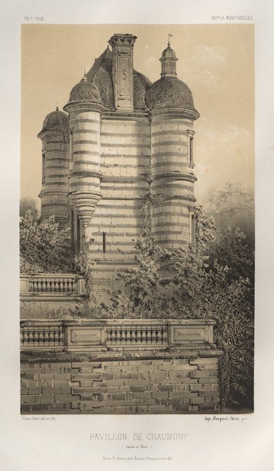 第十五、十六和十七世纪风景如画的建筑或古迹。Et XVIeme.Siecles：十五和十六世纪的法国城堡: Pl. 76, Pavillon De Chaumont (Saône et Loire) 作者 维克多·佩蒂特
