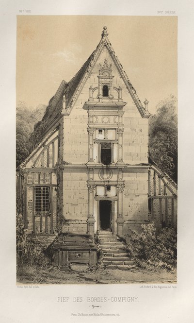 第十五、十六和十七世纪风景如画的建筑或古迹。Et XVIeme.Siecles：十五和十六世纪的法国城堡：Pl.81, FIEf Des Bordes-Compigny（约讷省） 作者 维克多·佩蒂特