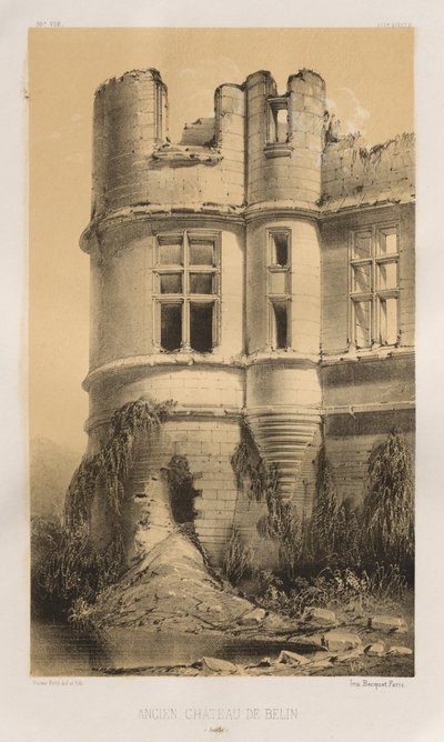 第十五、十六和十七世纪风景如画的建筑或古迹。Et XVIeme.Siecles：十五世纪和十六世纪的法国城堡：图 99，贝林古堡（萨特省） 作者 维克多·佩蒂特