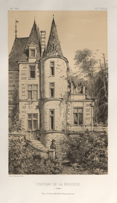 Architecture Pittoresque ou Monuments des xveme.Et xvieme.第十五和第十六世纪的法国城堡: Pl. 29, Chateau De La Bouverie (Sarthe) 作者 维克多·佩蒂特