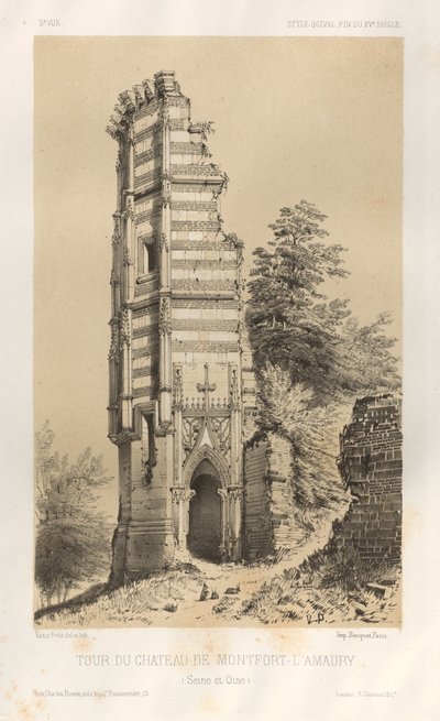 Architecture Pittoresque ou Monuments des xveme.Et xvieme.十五和十六世纪的法国城堡: Pl.3, Montfort-l