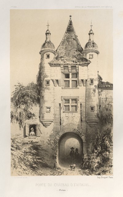 ... Pl.7，多德多涅城堡城堡的门，1860年。 作者 维克多·佩蒂特
