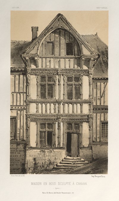 …… 25日，Maison En Bois Sculpte A Cravan Yonne出版，1860年。 作者 维克多·佩蒂特