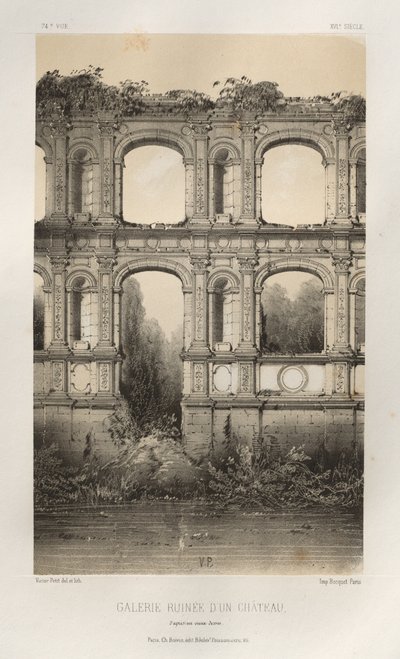 …… 74岁，鲁尼·邓城堡画廊，来自一幅旧画，1860年。 作者 维克多·佩蒂特