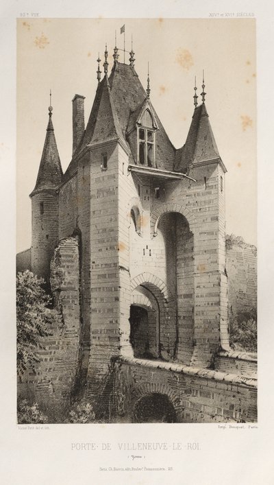 …… 95，Porte de Villeneuve-Le-Roi Yonne，1860年。 作者 维克多·佩蒂特