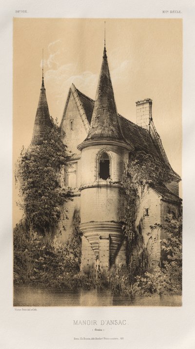 ... PL。 98，马努尔·丹萨克·科雷兹（Manoir dAnsacCorrèze），1860年。 作者 维克多·佩蒂特